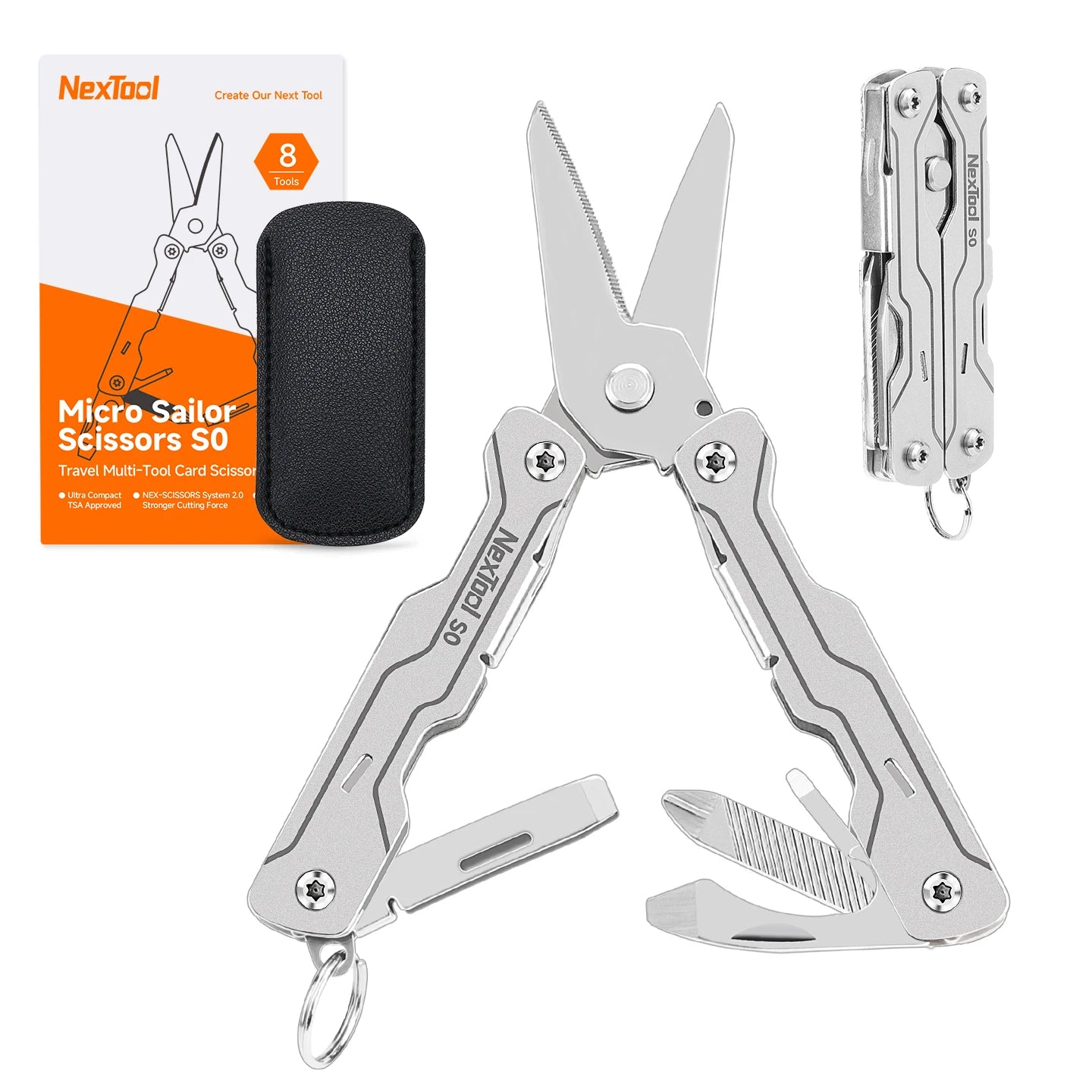 NexTool 8 In 1 Mini Sailor Scissors S0 Micro Multitools Screwdriver Scissors EDC Tools Portable Mini Pocket Folding Hand Tools