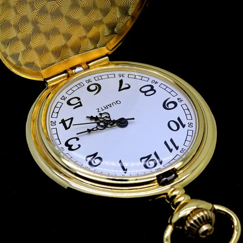 Quartz Pocket Watch Fob Chain Necklace Mens Father Gifts Clock Classic Smooth Vintage Pocket Watch Necklace Pendant Pocket Watch