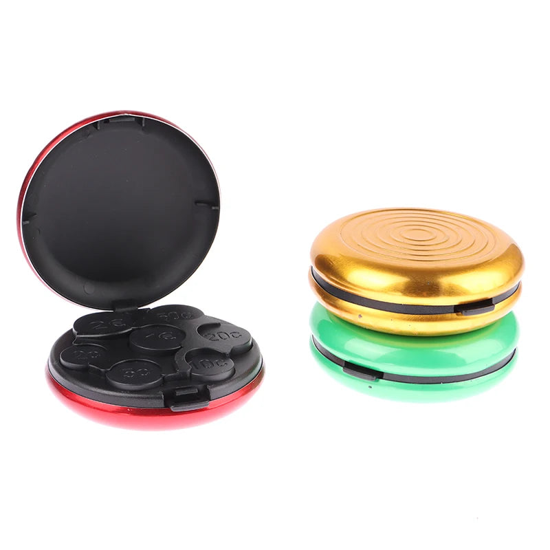 Round USD/Euro Coin Storage Box Coins Purse Aluminum Alloy Plastic Coins Dispenser Wallet Mini Money Bank