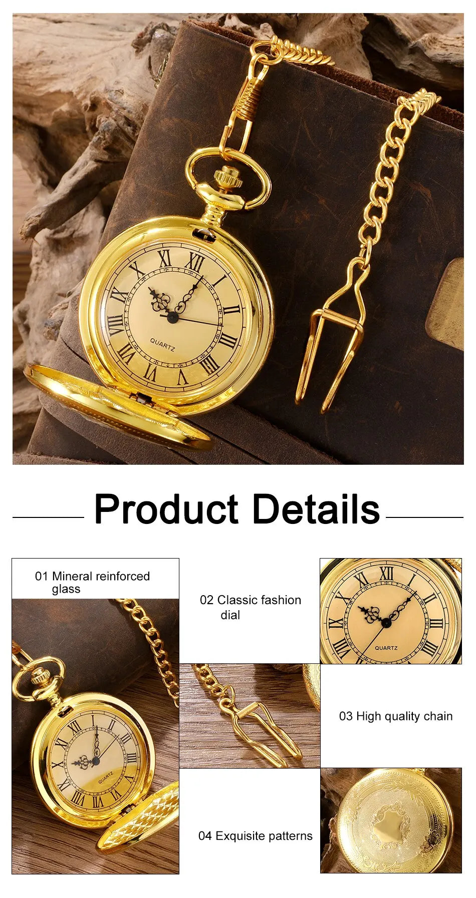 1 pcs quartz pocket watch for men and women, antique steampunk, vintage pocket watch