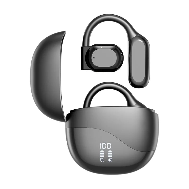Wireless Bluetooth earbuds, simple over-the-ear design, non-intrusive, open sound quality, business style, with battery display