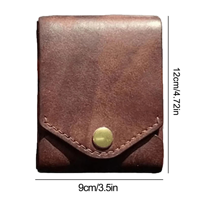 Multifunctional Compact Wallet,Handmade Leather Card Holder/Wallet,Small Slim Thin Compact Credit Card Wallet,Built-In Pen Slot