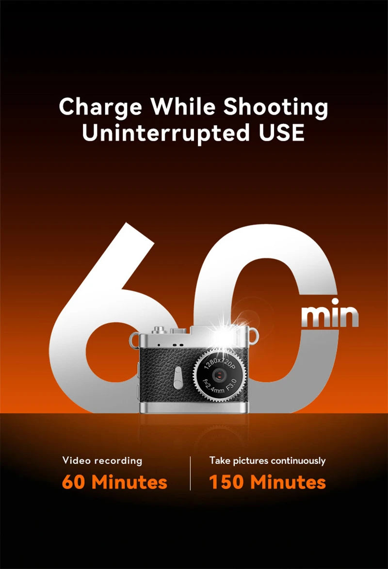 Mini 1080P HD Retro Digital Camera Pocket Cameras Photography Travel Selfie Entry-Level Small Mini Camera Compact Camcorder