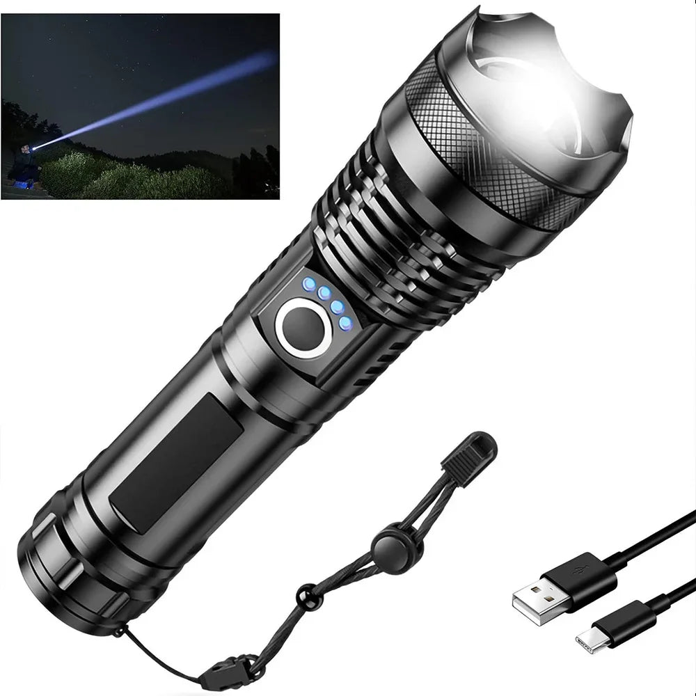 Rechargeable LED Flashlights 990000 Lumens Super Bright Portable Flashlights 5 Modes IPX4 Waterproof Handheld Torches for Hiking
