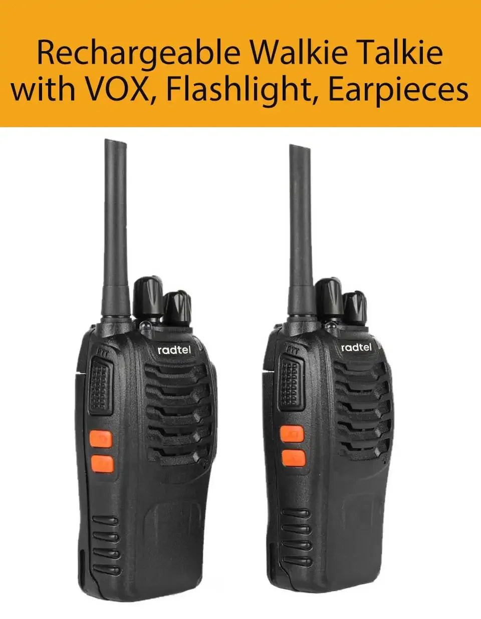 Radtel RT88 Rechargeable Walkie Talkie  Portable Two Way Radio Long Range for Audlt Business Travelling, hiking outdoor fishing