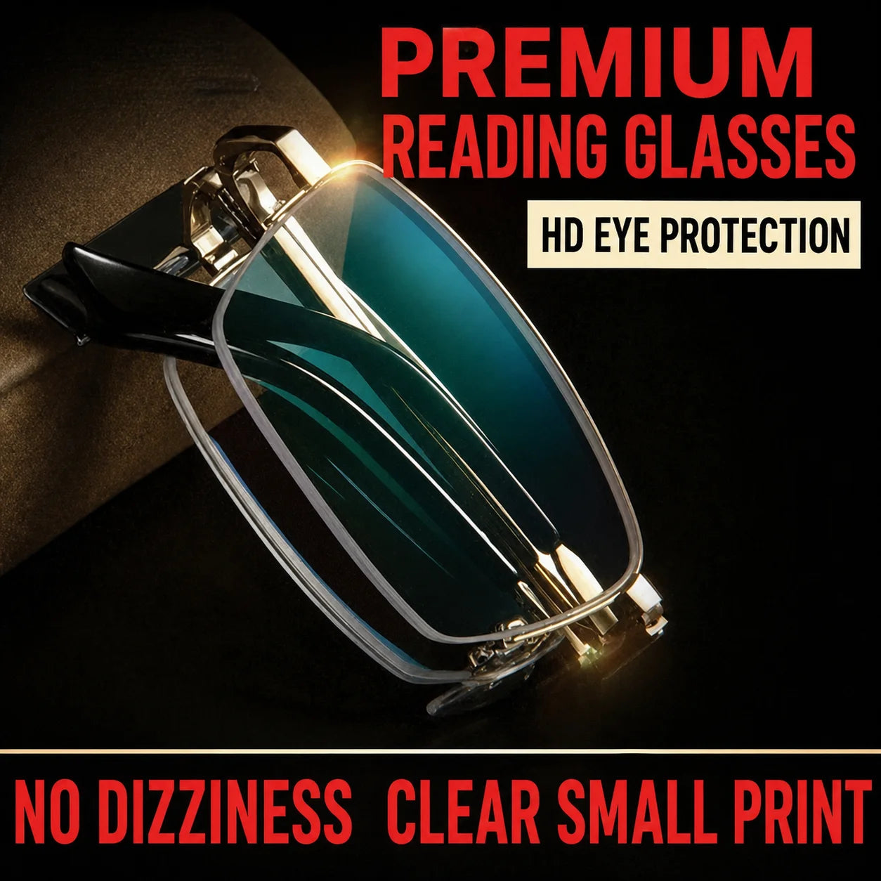 Anti-Blue Light Glasses Foldable Metal Frame Glasses Ultra Light Reading Glasses Hd For Outdoor Commuting Document Reading