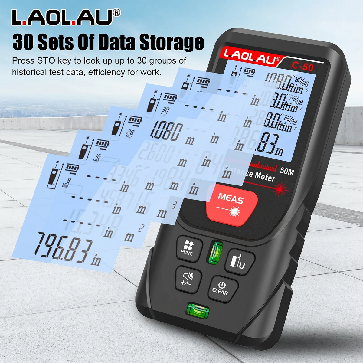 LAOLAU Digital Laser Range Finder RED/Green Laser Beam Meter High Precision Measuring Tools Backlit Screen IP54 Waterproof