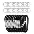 10 PCS Black Aluminum Alloy D Ring Carabiner 3.07" Spring Snap Hook Keychain Clip for Cars