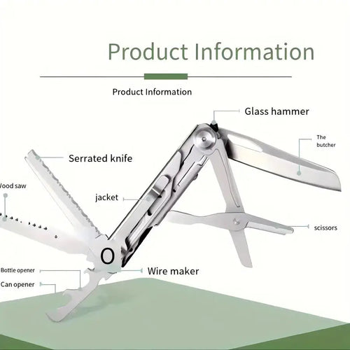 9-in-1 Multitool Pocket Mini EDC Tooll Pocket Knife - Foldable for Lightweight Portable Tool for Camping and Household Use