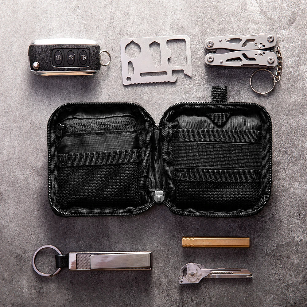 Mini EDC Multitools Pocket Organiser Pouch - Small Everyday Carry Pouch for Gear tools Money Card Cash Coin Cards
