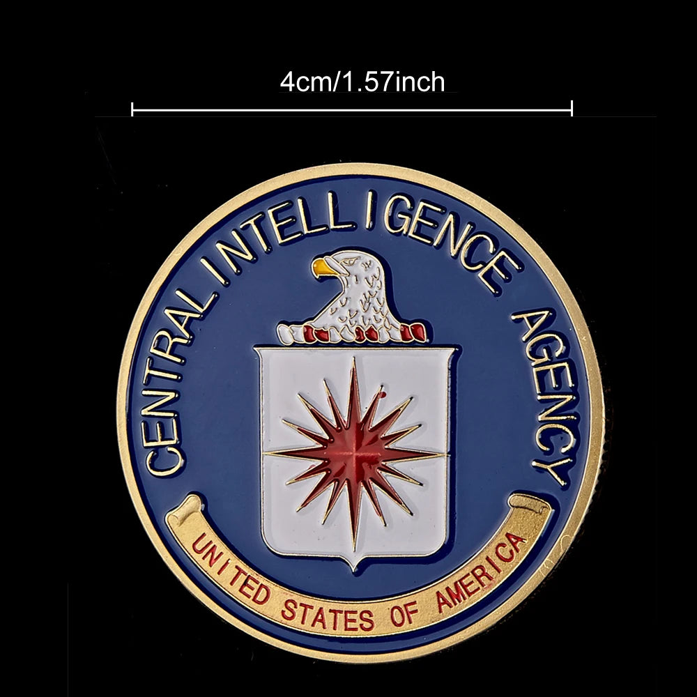 America Military US Central Intelligence Agency Coin Gold CIA Challenge Coin Collectibles With Hard Capsule