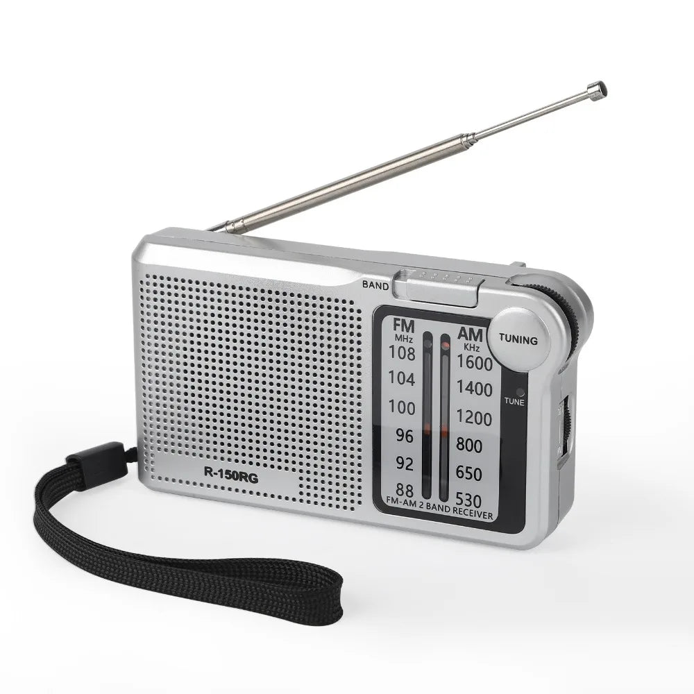 Pointer Radio 150RG AM/FM Radio Rechargeable Two Band Receive Pocket Radio Headphone Jack Mini Small Radio Indoor Use