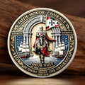 Knights Templar Challenge Coin Deus Vult & Non Nobis Domine Commemorative Coin Antique Gold Plated Collectible
