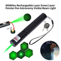 900Miles Rechargeable Lazer Green Laser Pointer Pen Astronomy Visible Beam Light