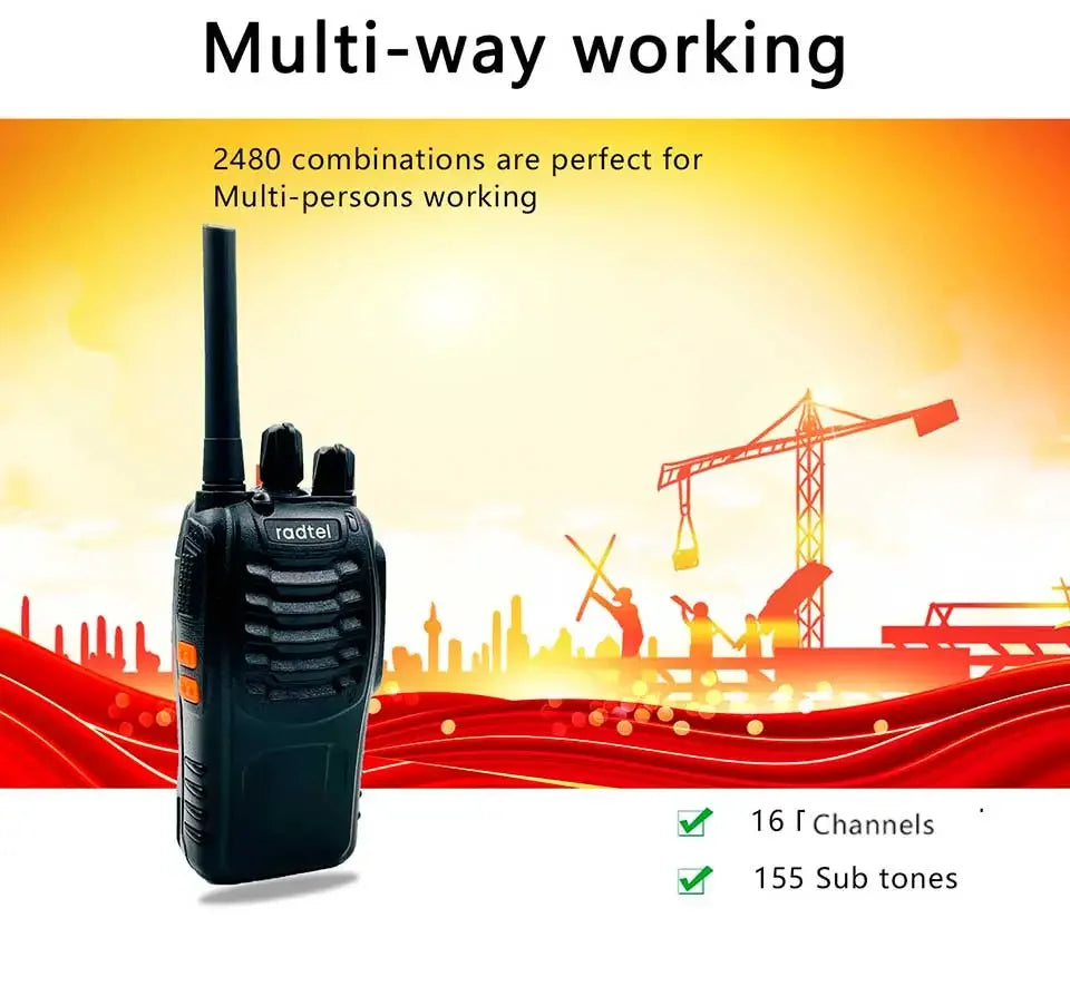 Radtel RT88 Rechargeable Walkie Talkie  Portable Two Way Radio Long Range for Audlt Business Travelling, hiking outdoor fishing