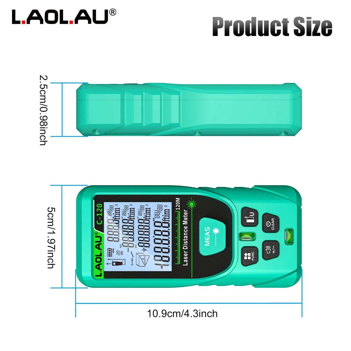 LAOLAU Digital Laser Range Finder RED/Green Laser Beam Meter High Precision Measuring Tools Backlit Screen IP54 Waterproof