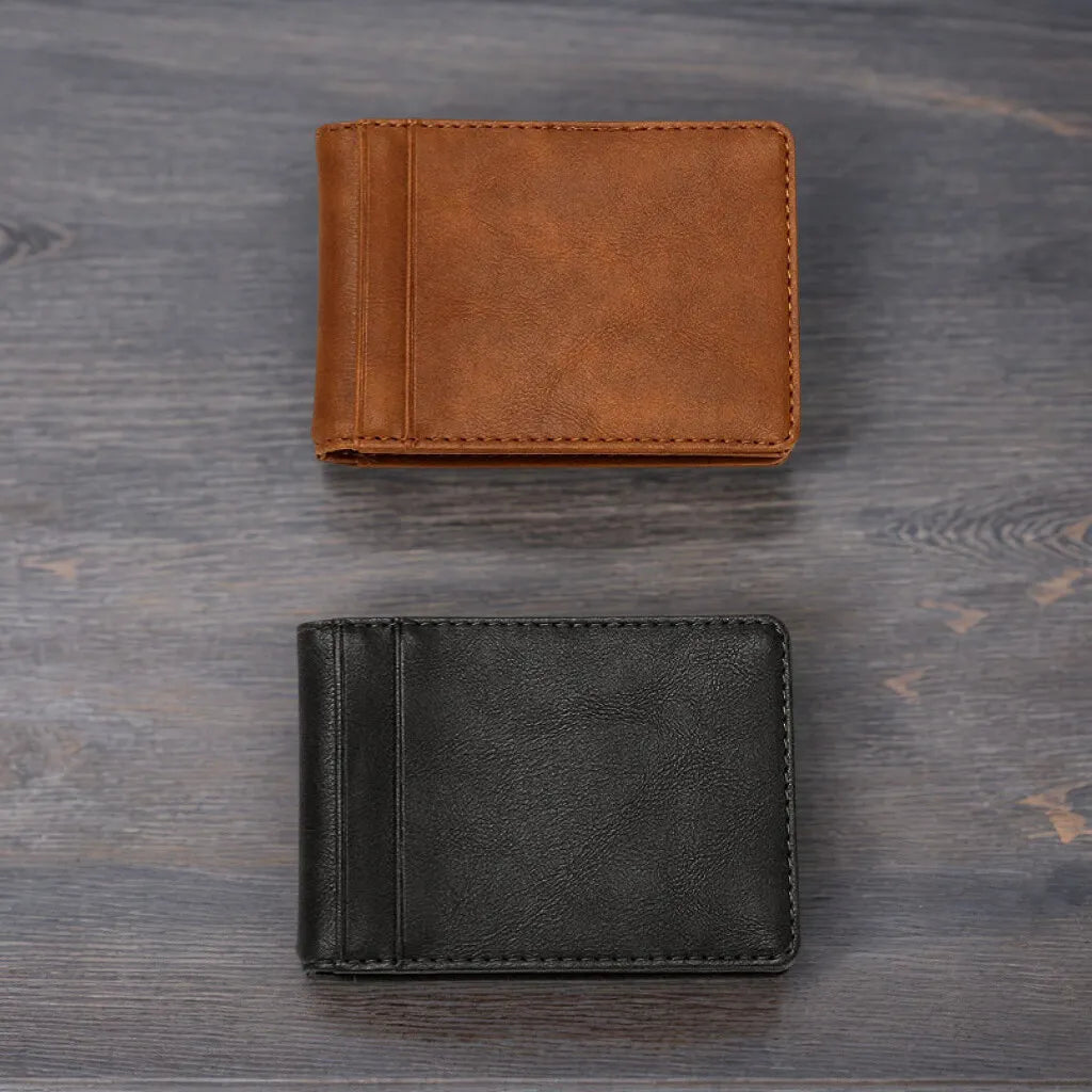 Multi Functional Men's Wallet RFID Card Bag Anti-theft Brush Multi Slot USD Money Clip Card Bag
