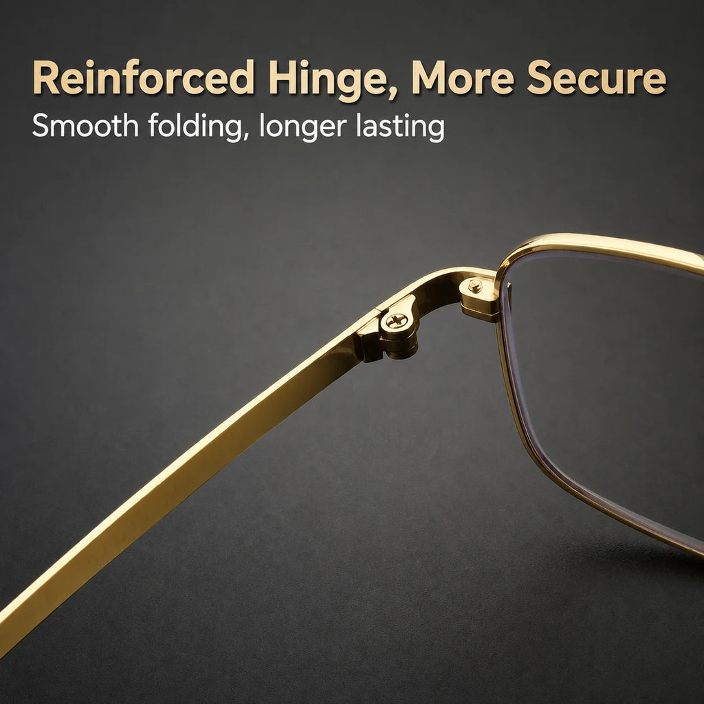 Anti-Blue Light Glasses Foldable Metal Frame Glasses Ultra Light Reading Glasses Hd For Outdoor Commuting Document Reading