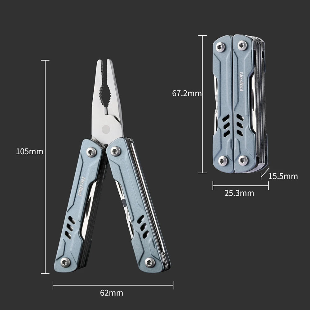 NexTool 11-In-1 Mini Sailor Pliers Multi Tool Pocket Knife Folding Tools Outdoor Wire Cutters EDC Card Pin Screwdriver Scissors