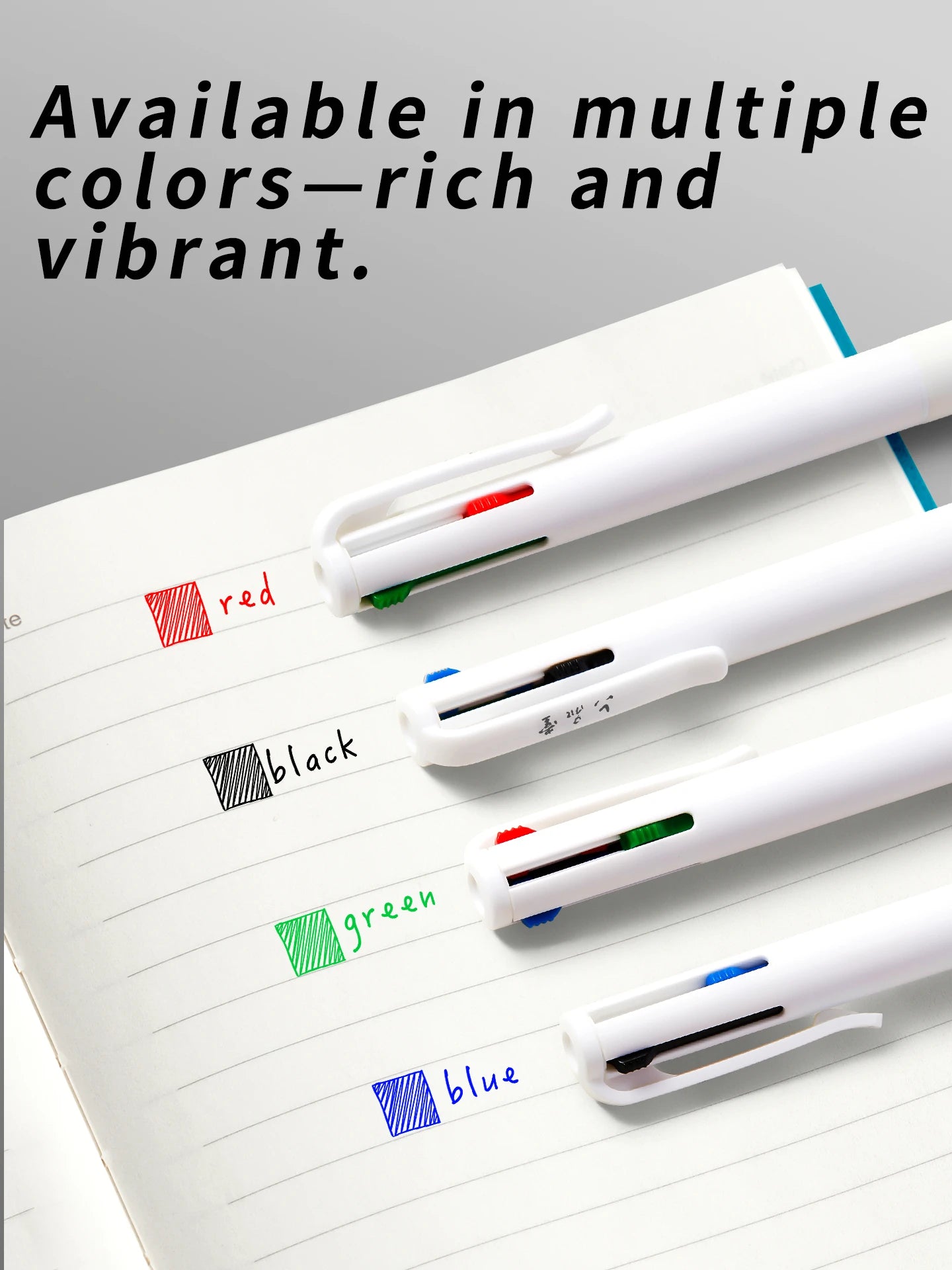 4-in-1 Multicolor Gel Pens, 0.5mm Fine Tip, 4 Colors Retractable Ballpoint Pen for School, Office & Journaling