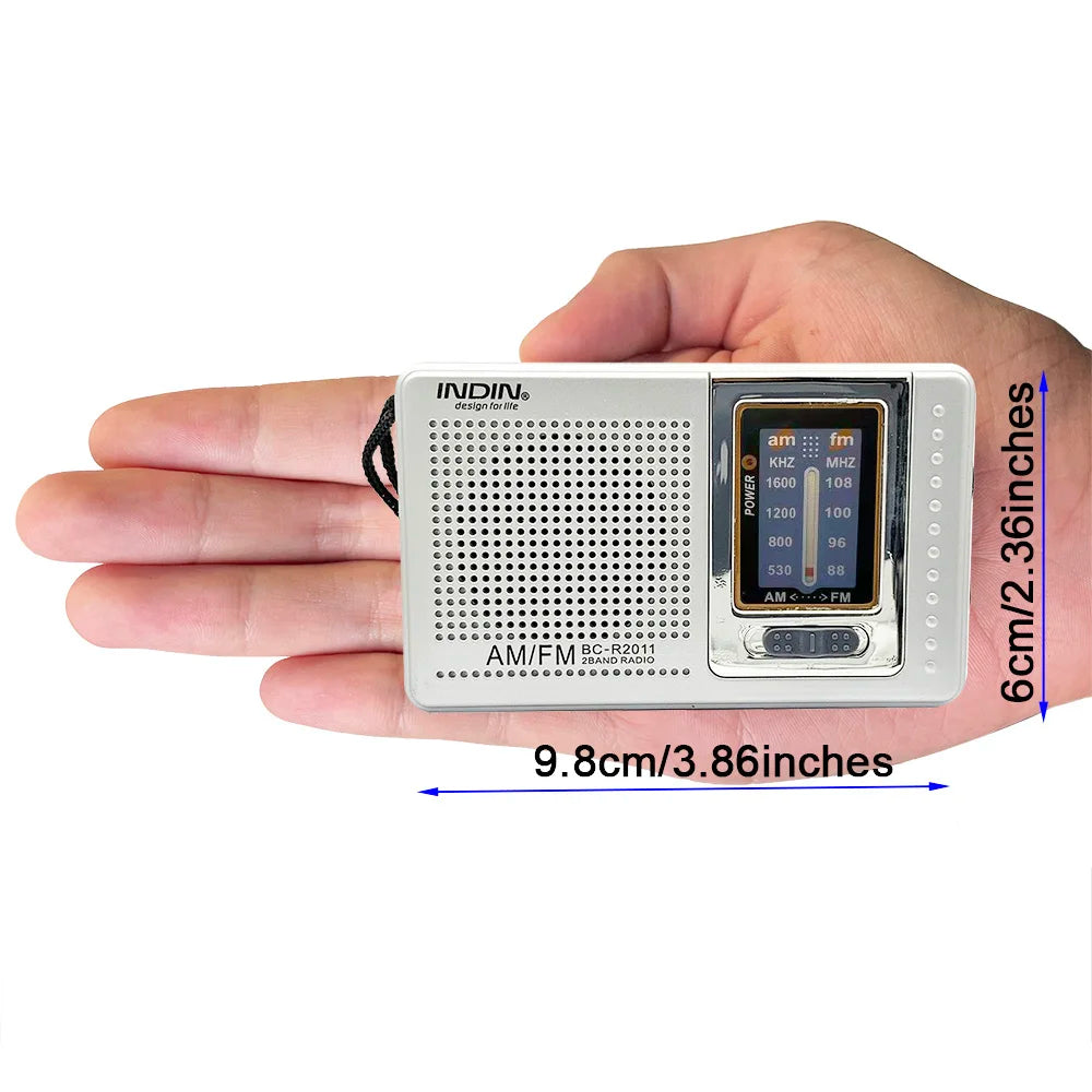 Mini Radio AM FM, 2*AA Battery Operated Radio with Lanyard, Excellent Reception, Portable Radios AM FM, Transistor Radios