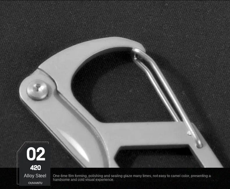 Stainless Steel 6-in-1 EDC Car Keychain – Knife, Bottle Opener & Multi-Bit Screwdriver