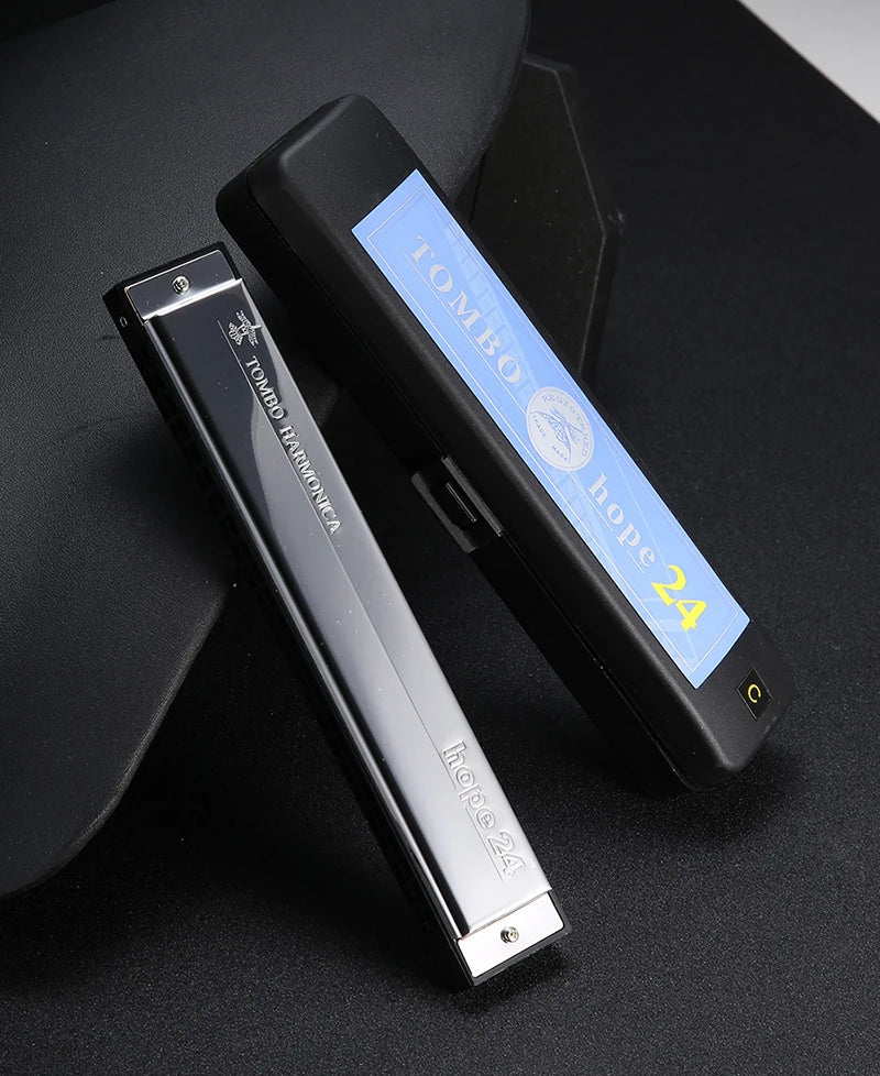 Tombo Tremolo Harmonica 6624 Harp Hope 24 Holes Mouth Organ Professional Armonica Harmonic Natural Minor Musical Instrumentos