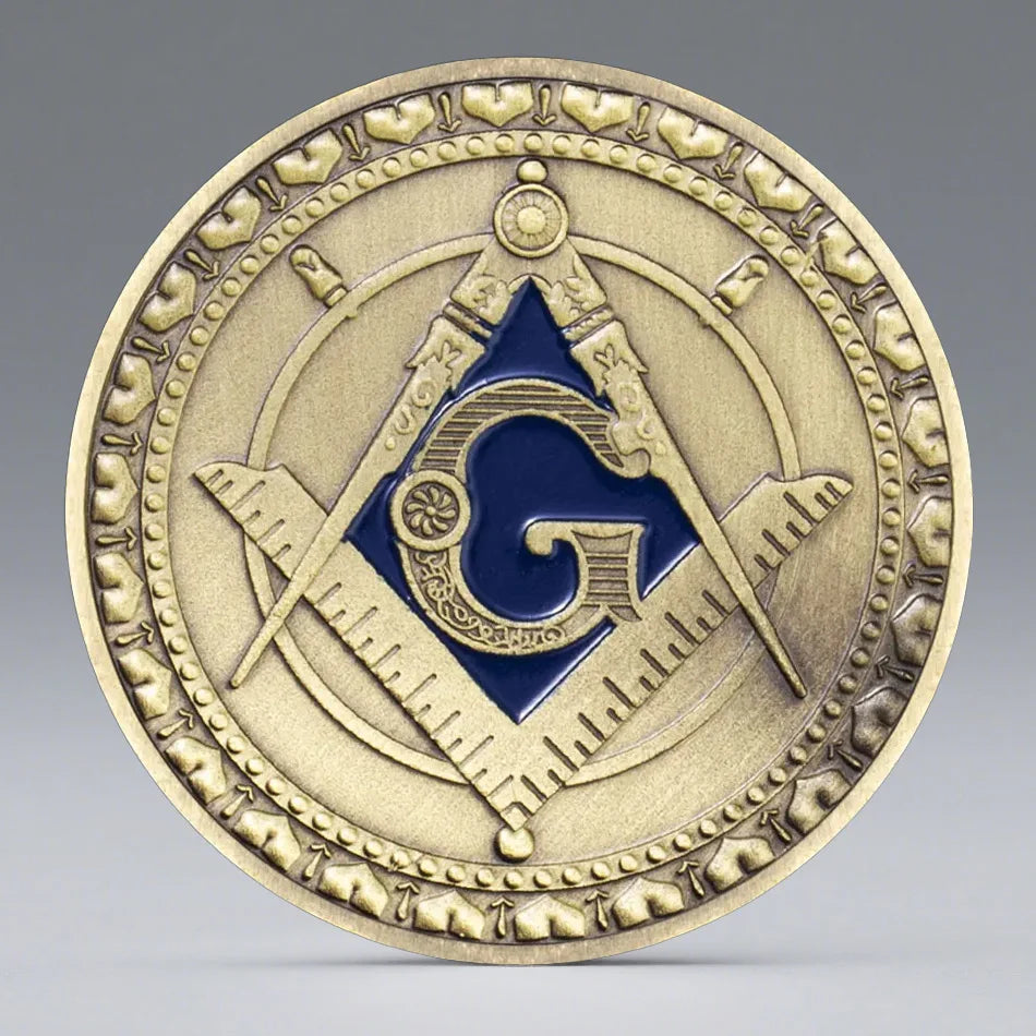 The Freemason Copper Plated Souvenirs Coin Masonic Free Mason Commemorative Coin Challenge Coins