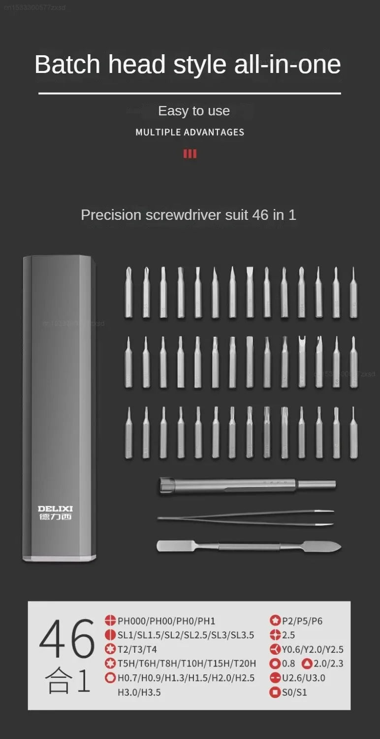 Screwdriver Kit 30 40 44 Precision Magnetic Bits Dismountable Screw Driver Set Case for Smart Home Computer Repair Tools