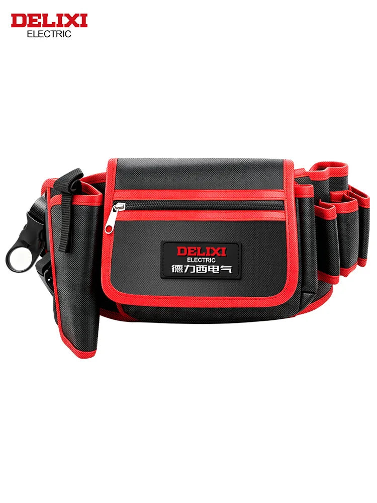 Tool Waist Bag,Puncture-Resistant Oxford Fabric,Zippered Pocket,Portable Multi-Pocket Tool Organizer,for Storage of Small Tools.
