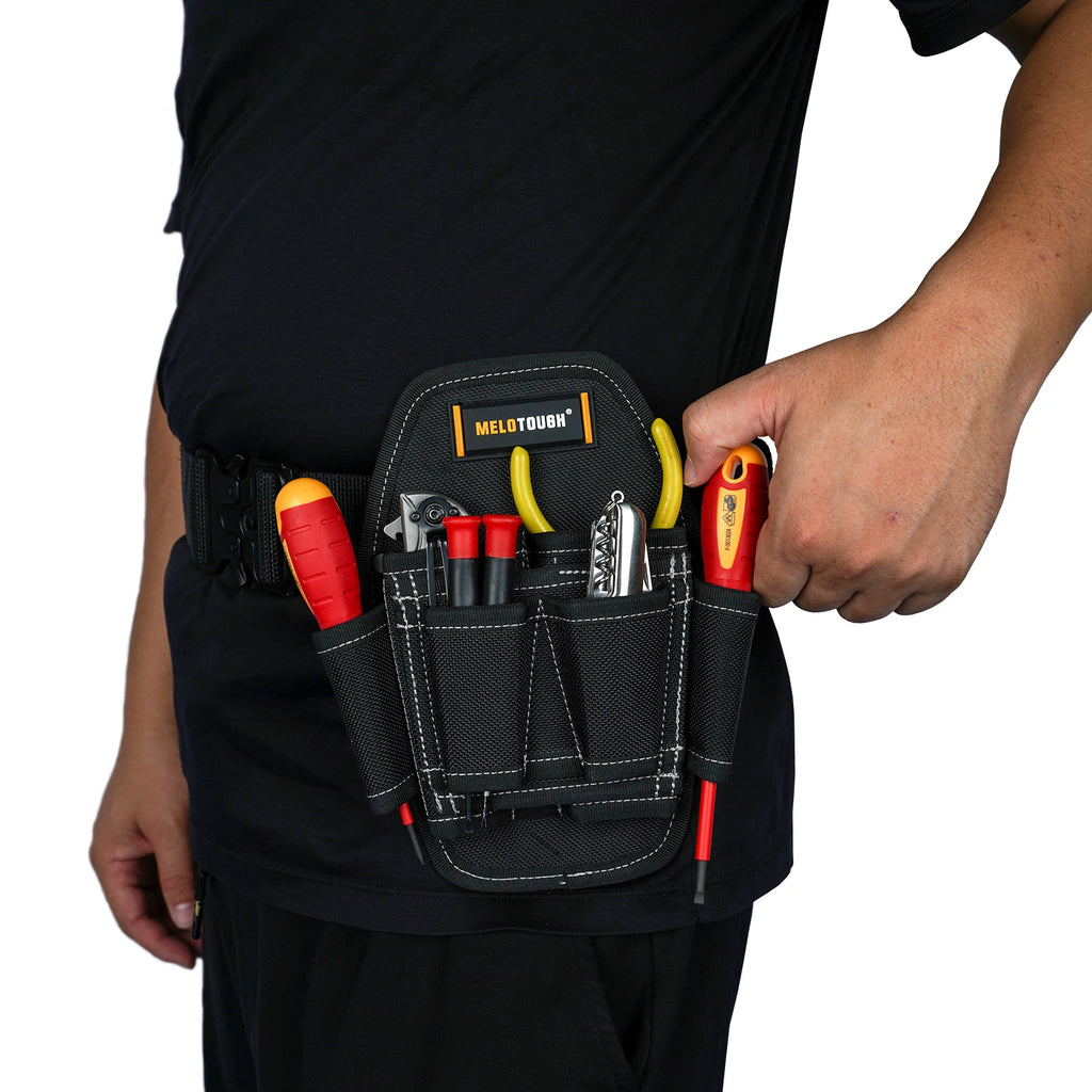 7 Pocket Clip on Tool Pouch Small Tool Holder, Min Work Organizer Tool Holster and Knife Holder with Belt Clip