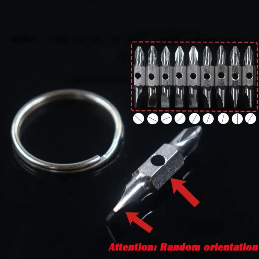 Portable Key Ring Keychain Screwdriver Pocket Multifunction Screw Removal Tools Gadget Repair Tool Phillips Slotted Screwdriver
