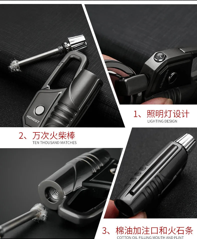 10000Match Keychain Kero sene Torch Lighter Cigarette Lighters Multi Functional Creative Windproof Smoking Accessories Men Gifts
