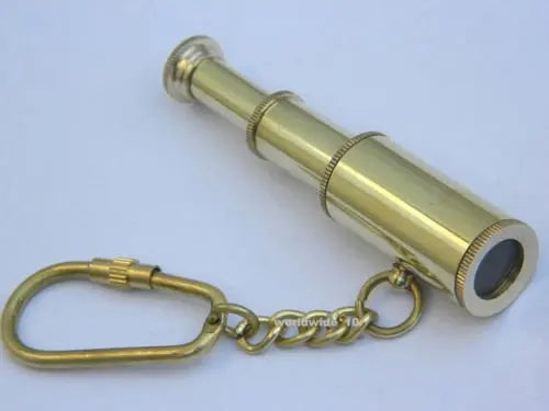 Vintage Brass Nautical Miniature Keychains Set of 4 Maritime Metal Key Rings Collectible Souvenirs for Sailors, Boats & Coastal